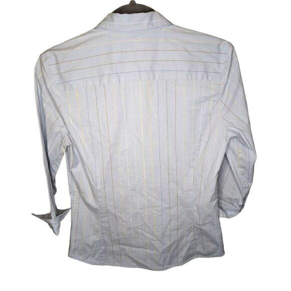 The Limited Stretch Blue Striped Button Down Women's Medium - Picture 2 of 6